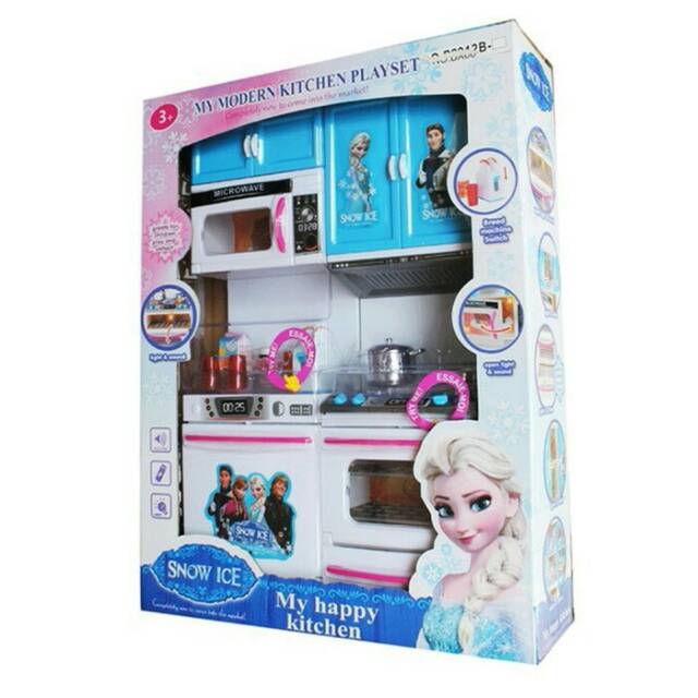Terlaris Dapur Set Mainan Anak Biru Motif Frozen Elsa Koleksi Hobi Masak Masakan Paling Keren
