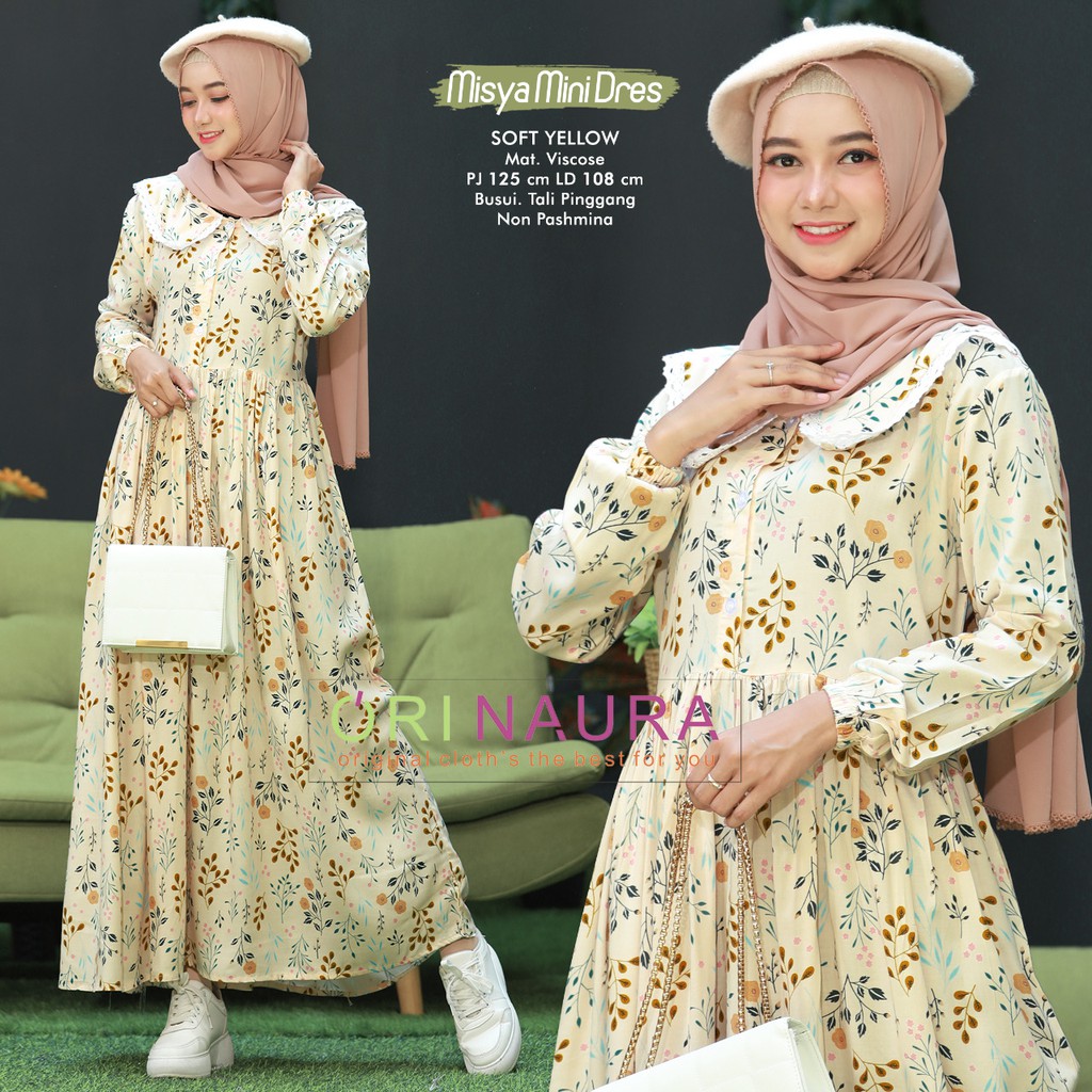 MISYA MINI DRESS //DRESS WANITA // GAMIS MUSLIM BY ORINAURA