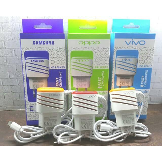 CHARGER ULIR LED garis + KABEL 2.1Ampere Branded 2PORT USB Port - Samsung