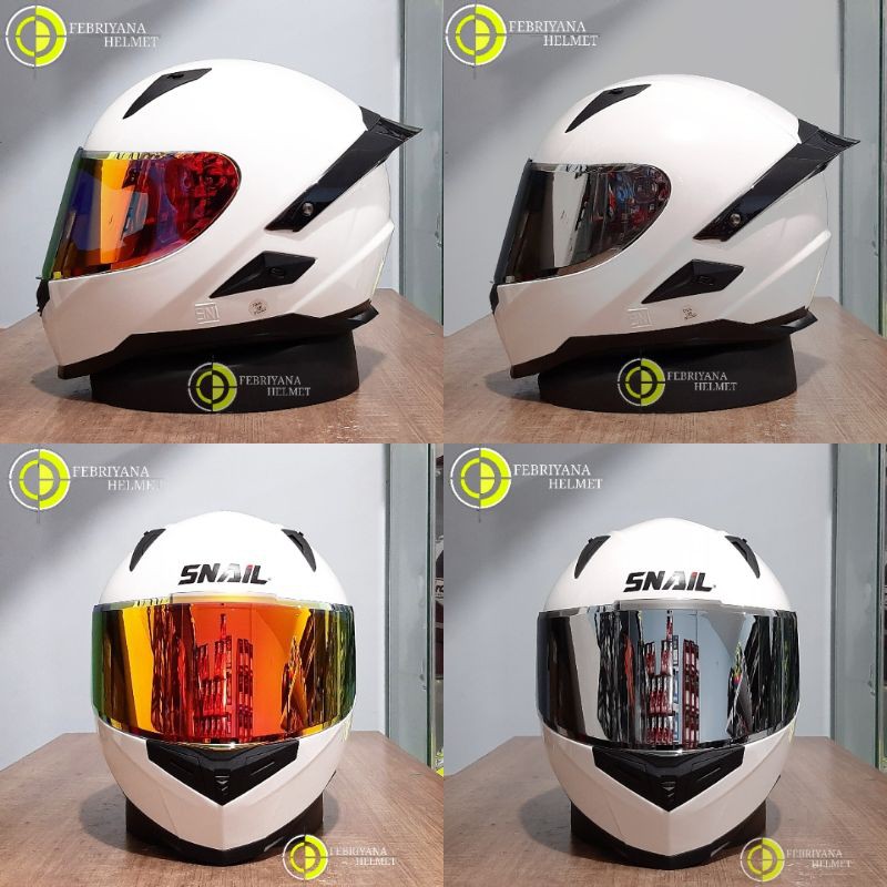 HELM SNAIL FFS1 SOLID WHITE FULLFACE SNAIL FFS1