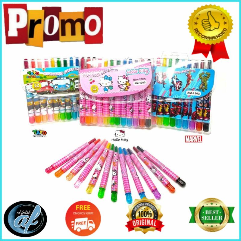 

CRAYON PUTAR PENDEK 12 CM 12 WARNA