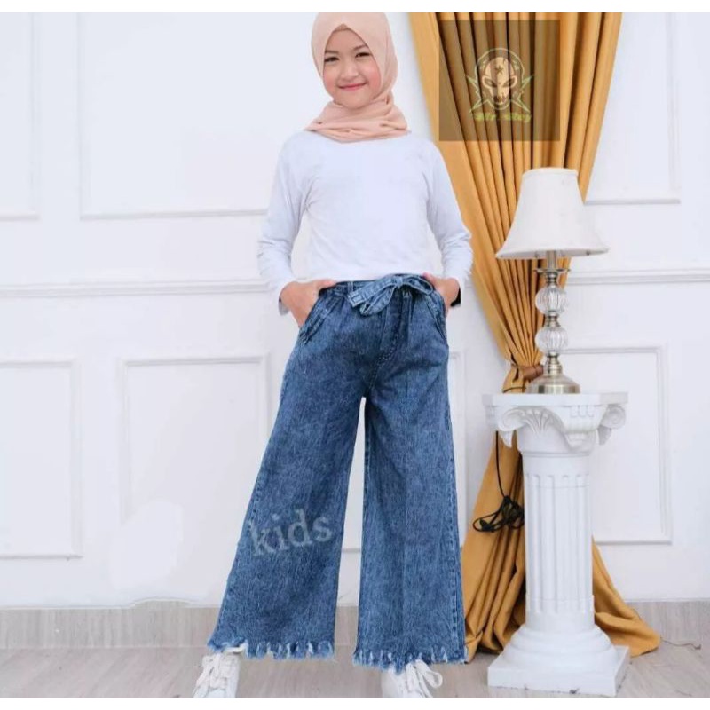 kulot anak 6-14 tahun / kulot jeans ank / celana kulot anak