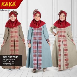 Kekesumut Baju  Muslim  Gamis anak  Katun GM SR 17186 Keke 