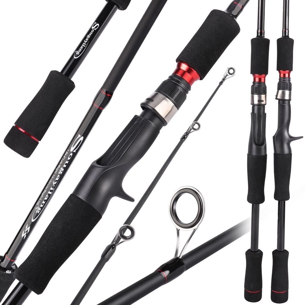 Joran Pancing 2 Bagian Joran Pancing Joran Kabel Sutet Joran Casting Joran Tegek Dengan EVA Handle Dan Carbon Body Fishing Tackle Untuk Air Tambahkan tali Tawar Fishing Rod Joran Pancing