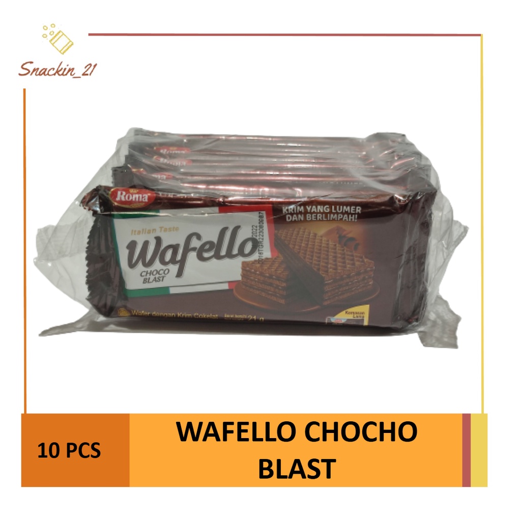 

Wafer Roma Wafello Chocho Blast (1 Renceng Isi 10 pcs x 21 gr)