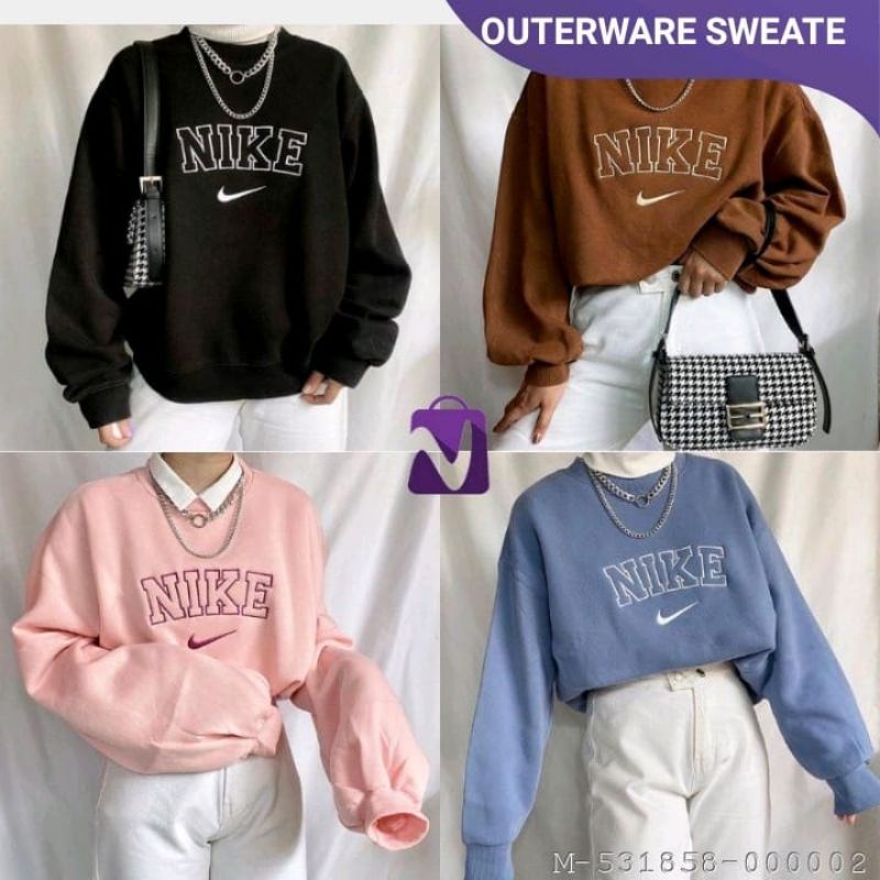 OUTERWARE SWEATER WANITA BORDIR NIKE VALT-172