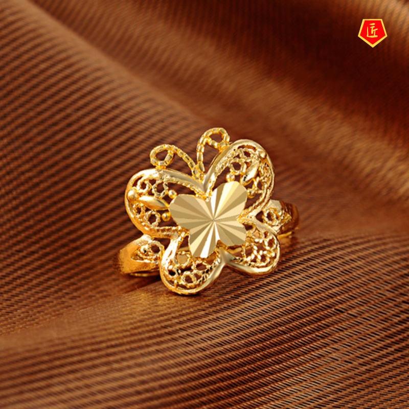 [Ready Stock]Women's Golden Butterfly Ring Korean Fashion