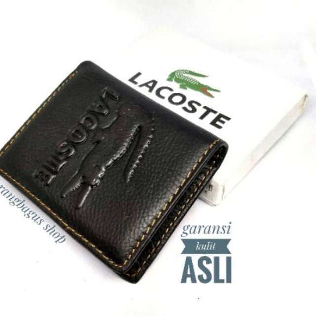 Dompet Import semi panjang kulit asli pria Branded Lacoste