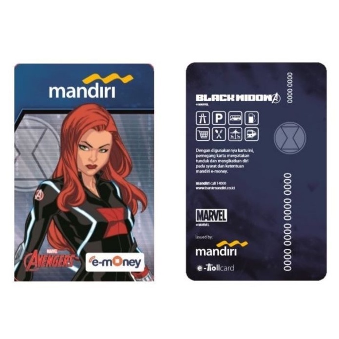 Mandiri eMoney Avengers - Black Widow ORI /Like eTOLL Tapcash Flazz or Brizzi