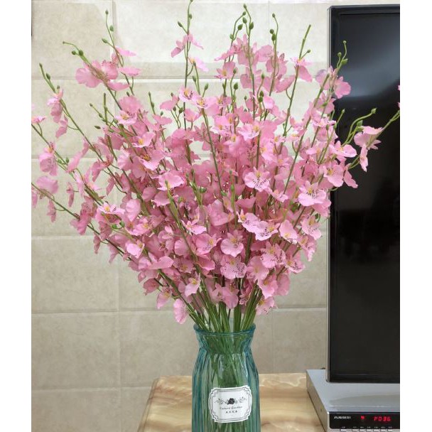95 cm Bunga Buatan Menari Anggrek Oncidium Phalaenopsis Bunga Palsu Dekorasi Meja Rumah-6