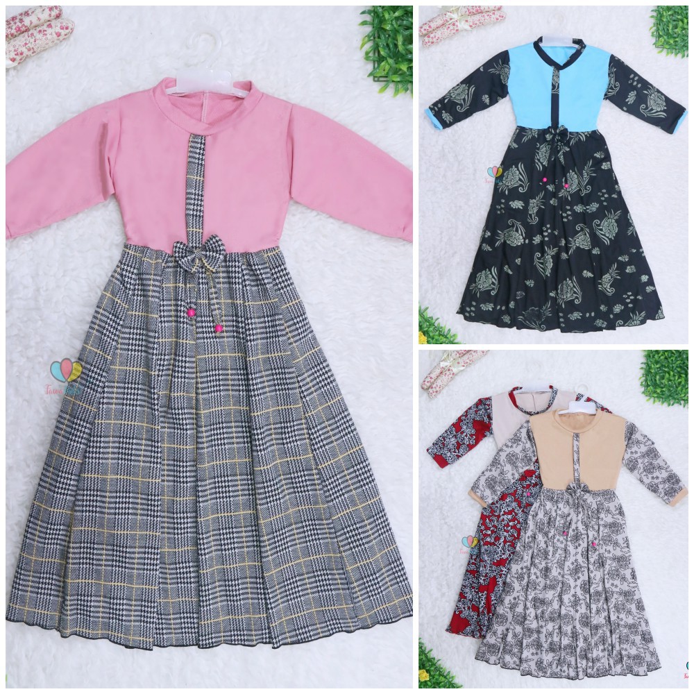 Gamis Farissa 6-7 Tahun / Baju Anak Muslim Dress Panjang Ngaji Murah Lengan Anak Perempuan Syar’i
