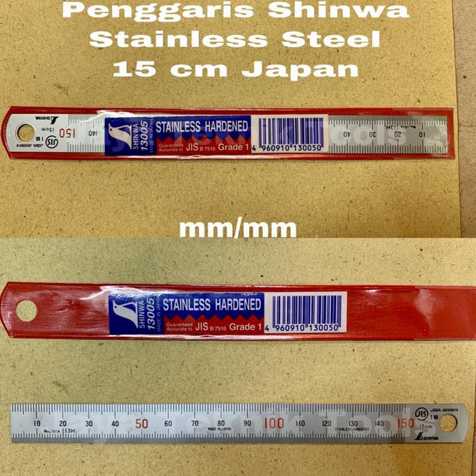 

Penggaris Shinwa 15cm mm/mm Stainless Steel