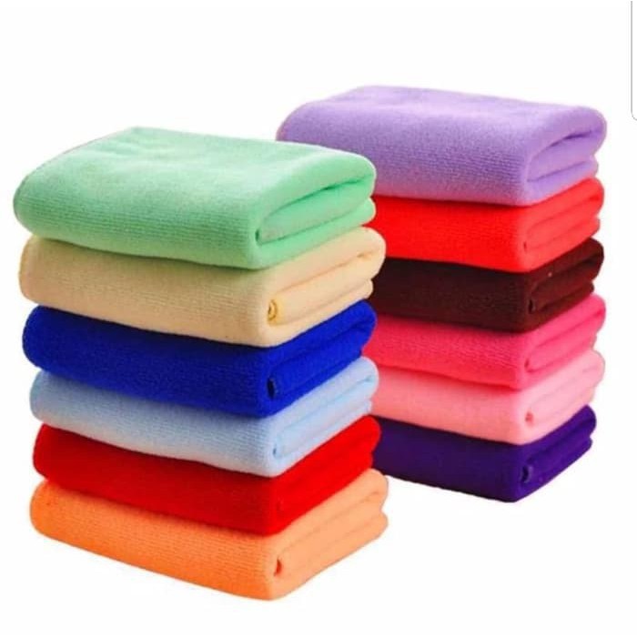 Termurah Handuk microfiber Polos gramasi kembang 70 x 140 /Handuk Mandi Lembut Daya Serap Air Tinggi