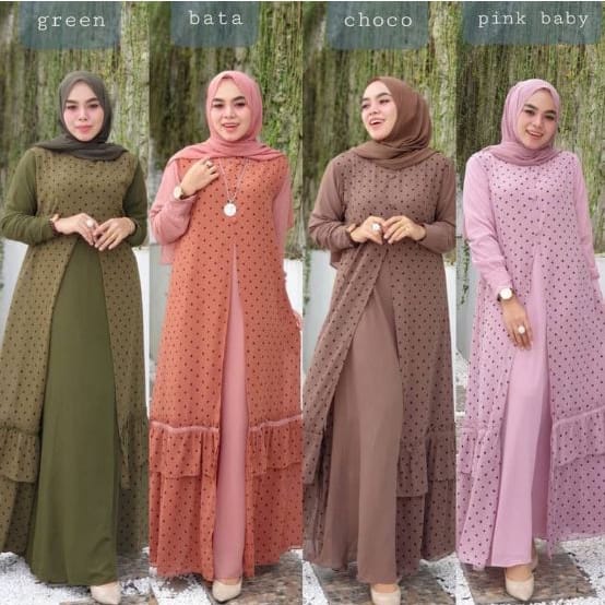 Syabina Maxy / Gamis Ceruty Babydoll Terbaru / Kekinian / Fashion Muslim / Dress Wanita Murah
