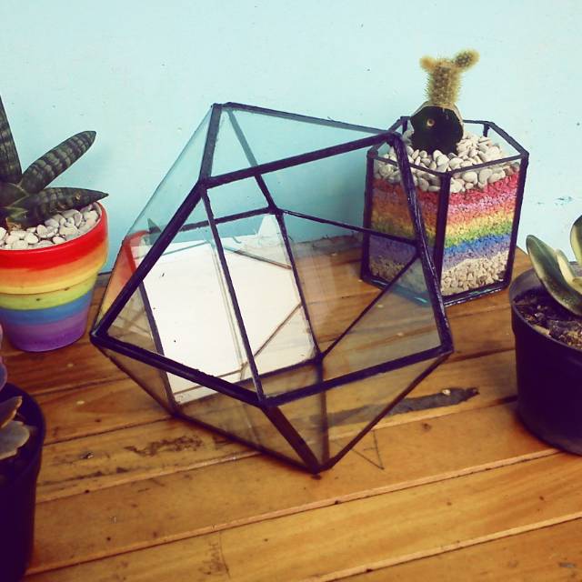 Jual Terrarium, terarium, wadah kaca geometrik, geometric glass