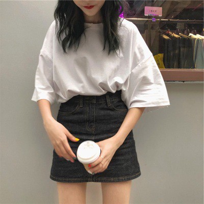 KBS-73 kaos polos oversize gaya casual fashion wanita import korea jepang