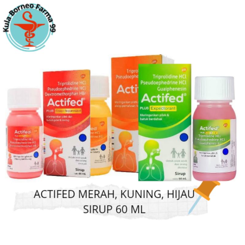 Actifed Sirup (Orange, Hijau, Merah) 60 ml