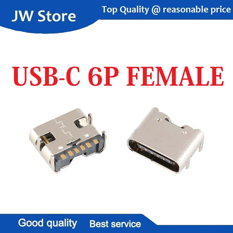 Soket USB-C Female 6P USB 3.1 HD SMT Betina Connector Socket Tipe C
