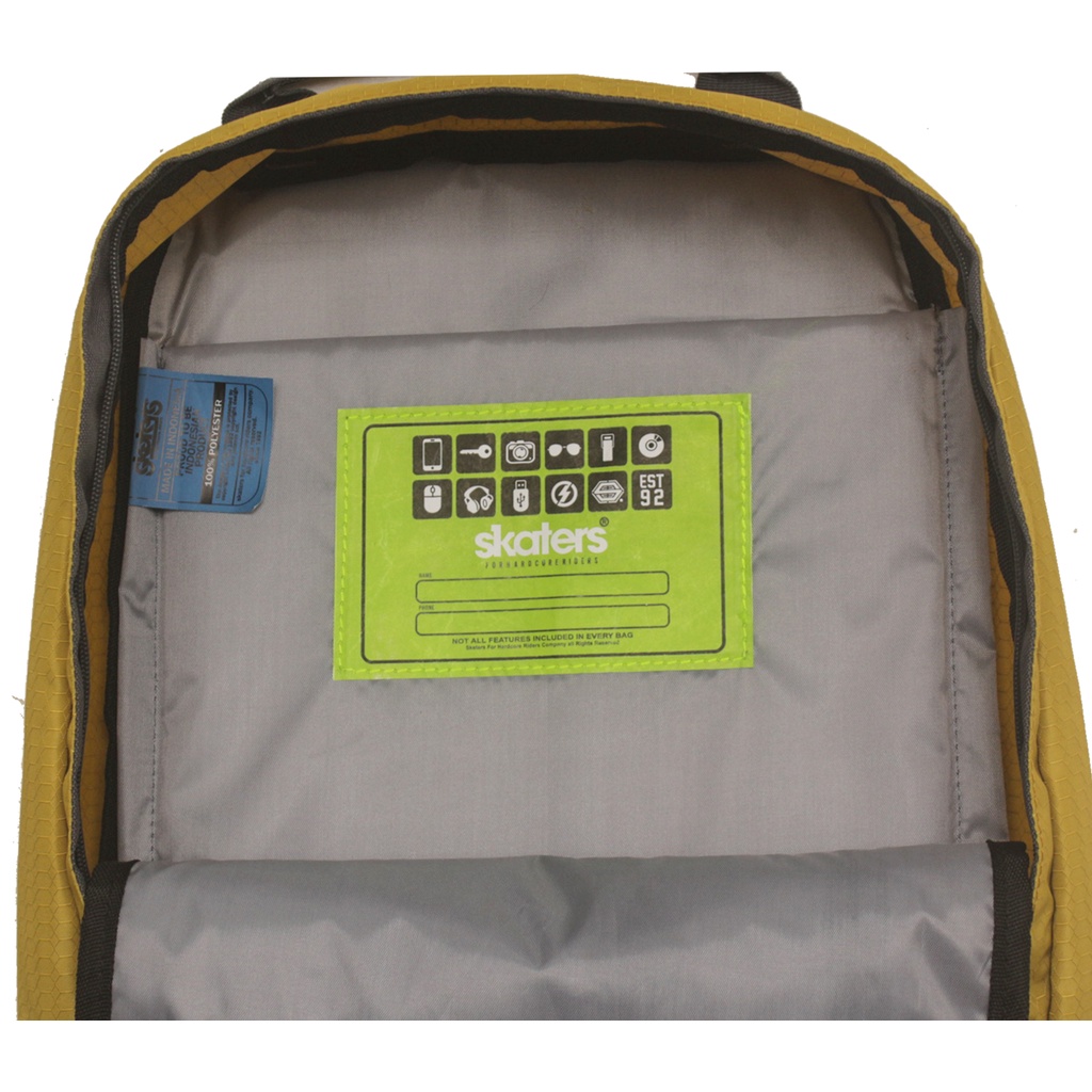 TAS RANSEL LAPTOP SKATERS UL068 KUNING ABU