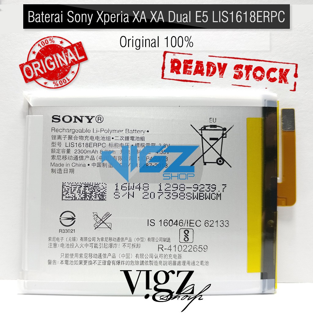 Baterai Sony Xperia XA XA Dual E5 F3111 F3113 F3115 LIS1618ERPC Original 100%