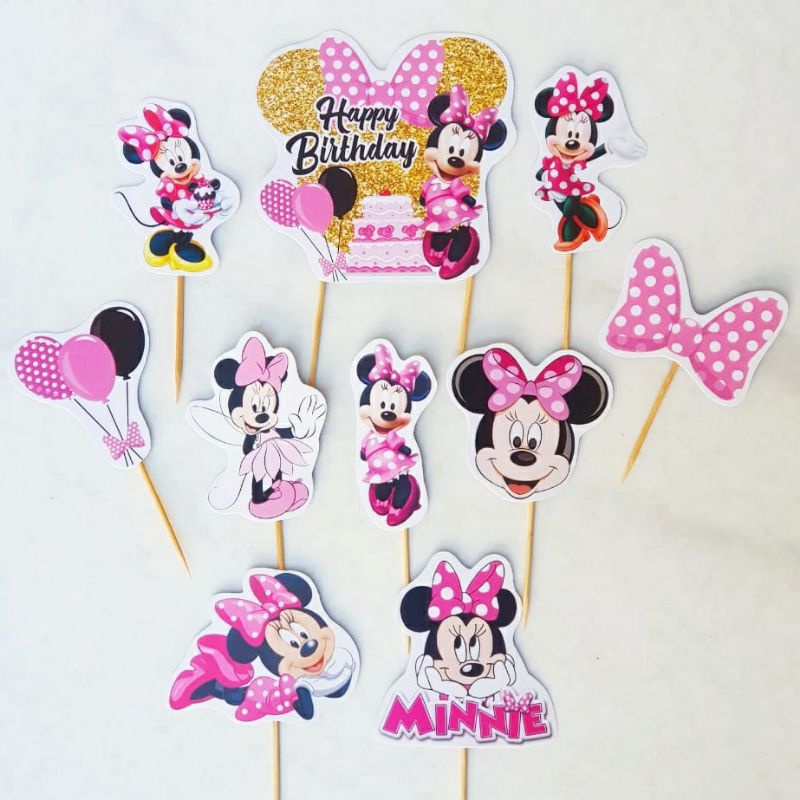 [ READY ] CAKE TOPPER | CAKE TOPPER MINNIE MOUSE | MINI MOUSE | PERLENGKAPAN ULANG TAHUN | MINI MOUS