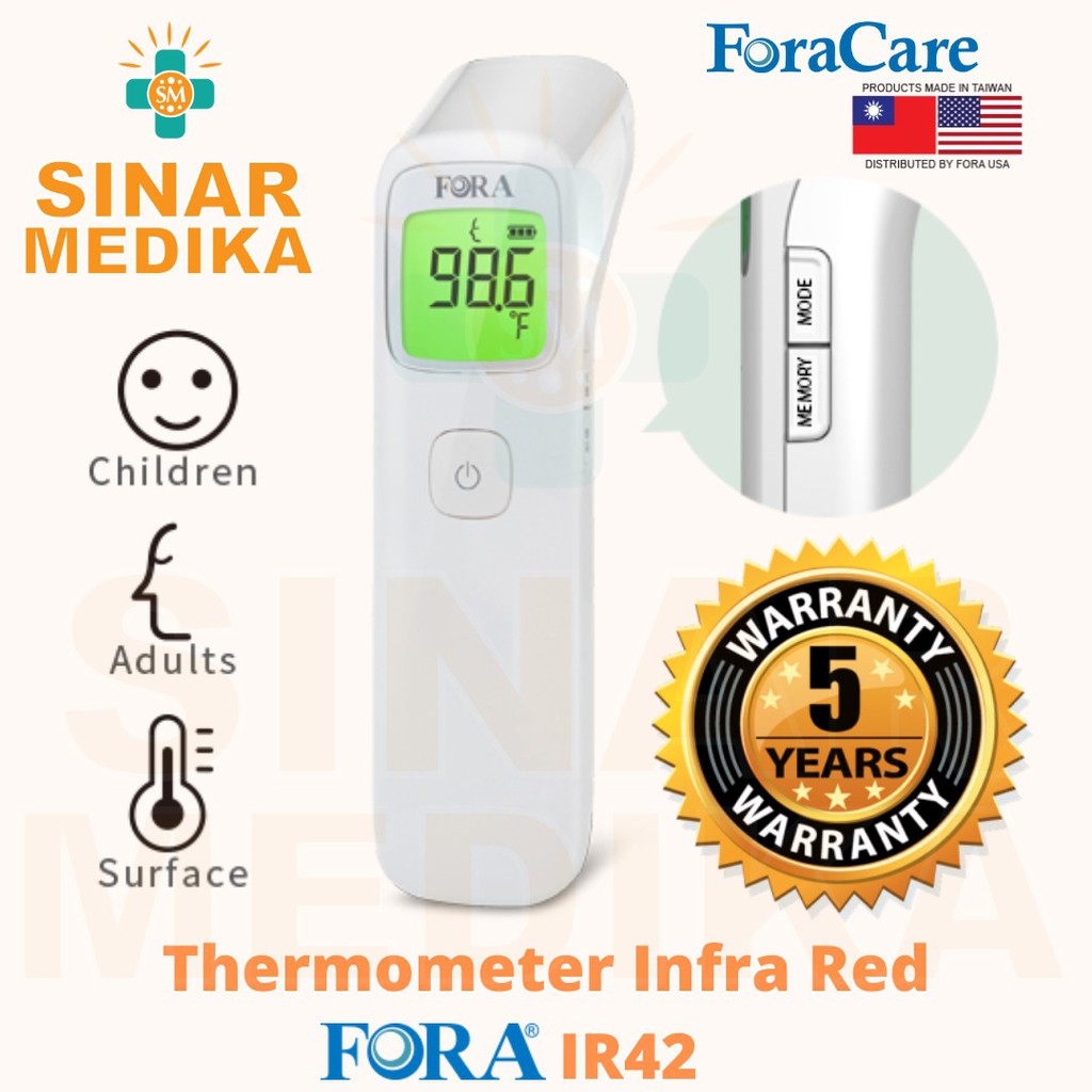 TERMOMETER TEMBAK FORA IR 42 . INFRA RED THERMOGUN . THERMOMETER NON KONTAK . INFRARED DAHI TERMOGAN