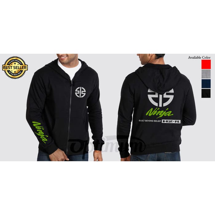 HOODIE ZIPPER MOTOR KAWASAKI NINJA H2 H2R RACING