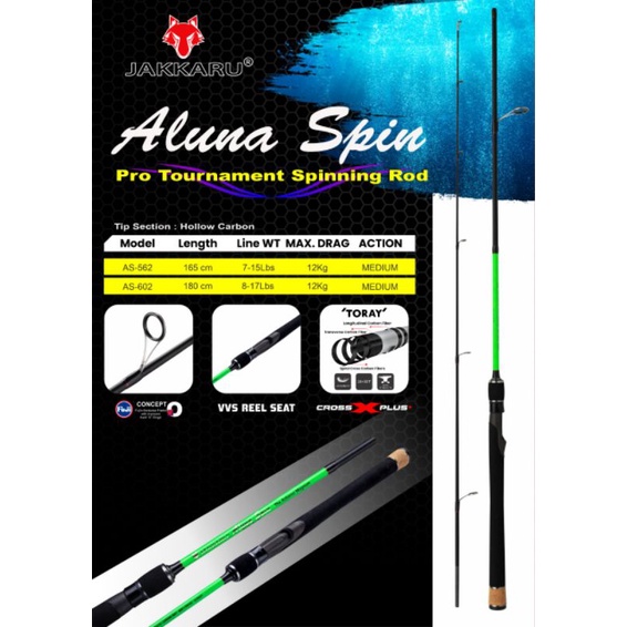 Rod JAKKARU ALUNA SPIN PRO TOURNAMENT 602 / 180cm (Line Test 8-17lbs)