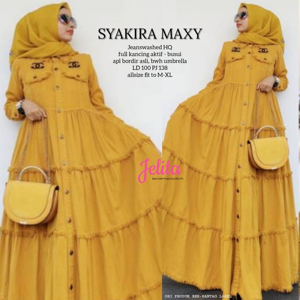 AMARELO MAXY / SYAKIRA MAXI DRESS JEANS GBM