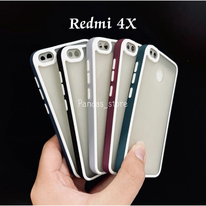 Pro Hybird Redmi 4X Softcase Halus dan Elegan / Pinggiran Garis Putih Keren (Pandas)