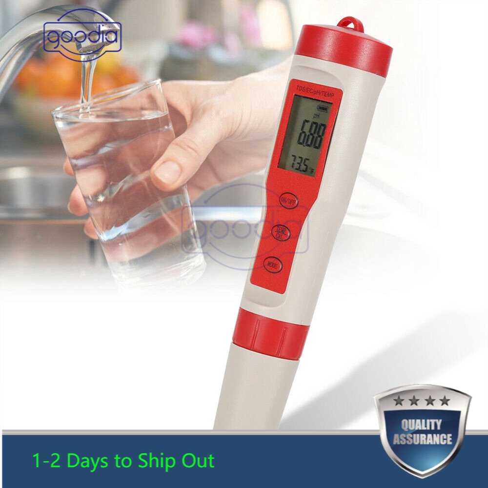 ✫〖ready to ship/COD〗✫ 4 in 1 PH / EC / TDS / TEMP Meter Uji Digital LCD Monitor Kualitas Air