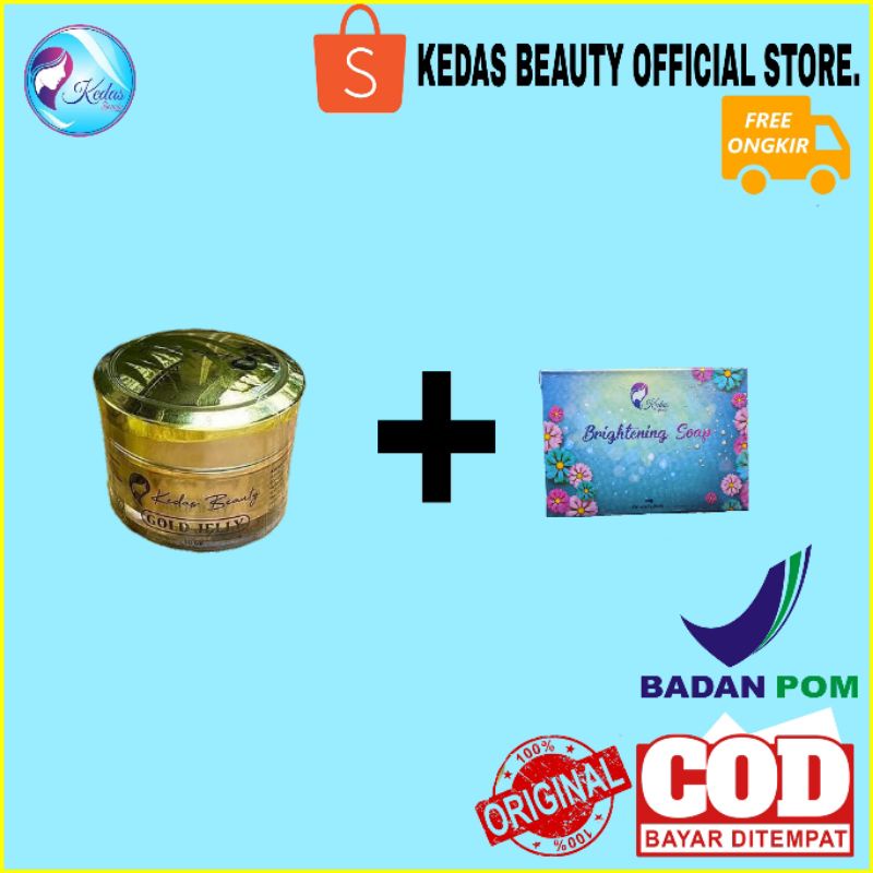 PAKET GLOWING SABUN KEDAS BEAUTY DAN BODY SERUM-SABUN + GOLD JELLY