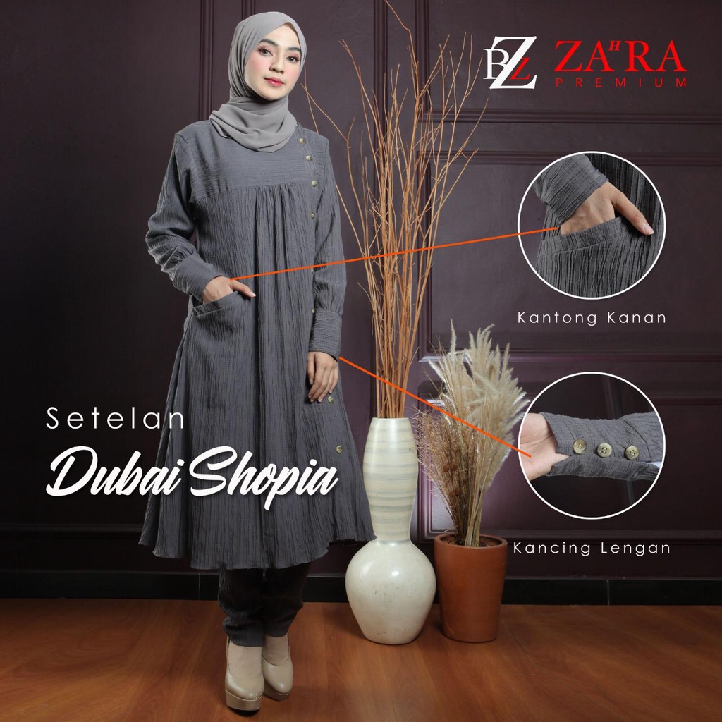 Setelan Tunik Crinkle Dubai Sophia // Setcel Wanita Terbaru // One Set Tunik Wanita Kekinian // Stel