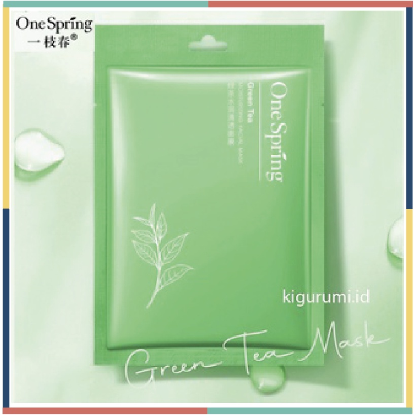 ONE SPRING Green Tea Masker Wajah Hydrating Facial Sheet Mask EM032