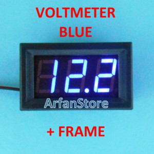 DC Digital Voltmeter Blue Display Volt Meter Biru Frame 0.56&quot; 4.5-30V