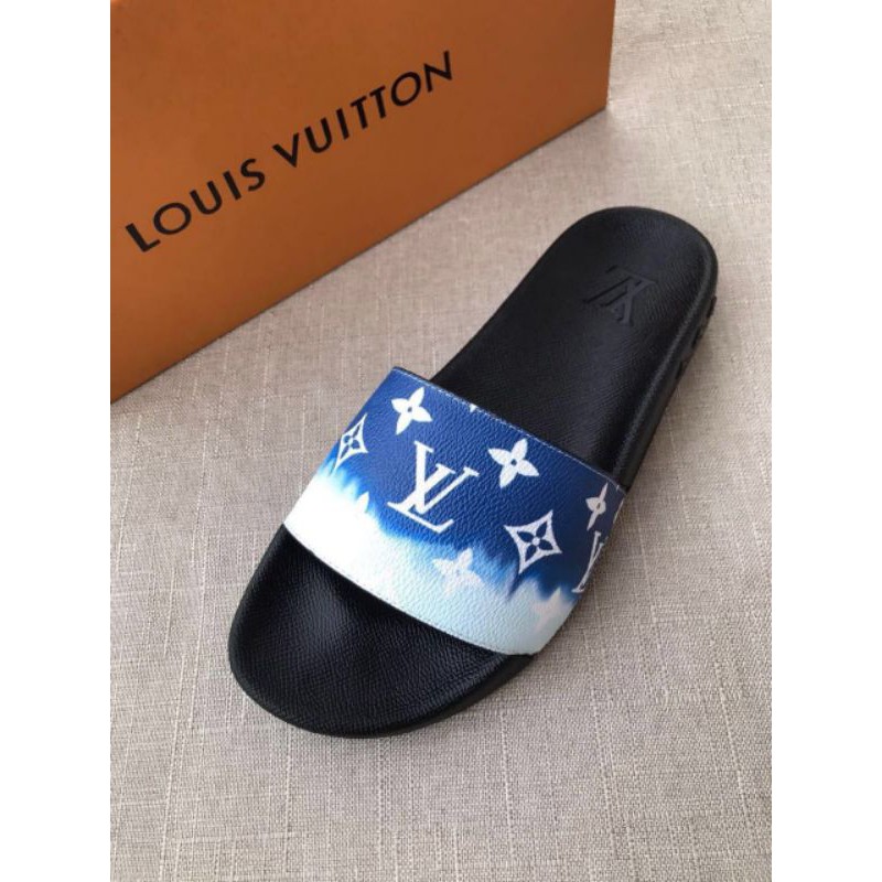 sandal slide pria lv mirror quality sendal flat selop cowok bisa cod P1SHOES Kualitas top