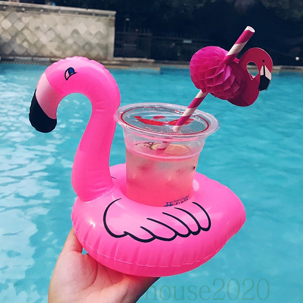 [house2020]Pink Pool Drinking Holder Inflatable Overwater Beach Party Toys for Kids Swimming Drink Stands for Cups Phone