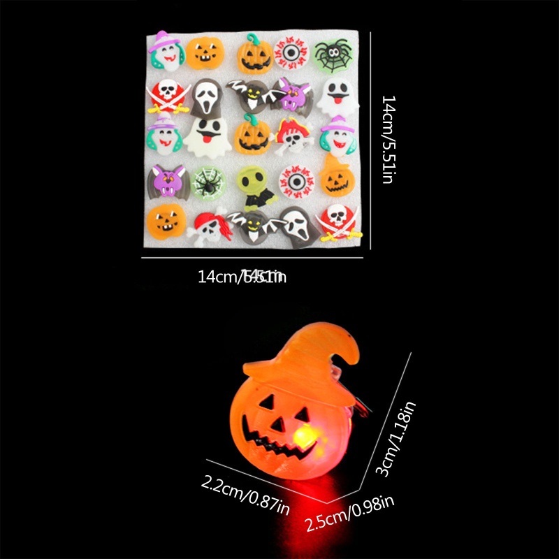 25pcs Pin Lencana LED Glowing Untuk Properti Panggung Pesta Halloween