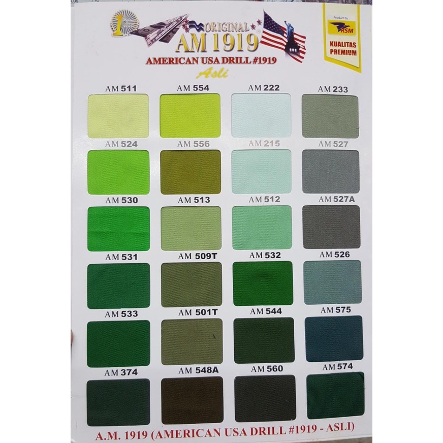 Kain American Drill Original Bahan Seragam Meteran Warna Lengkap