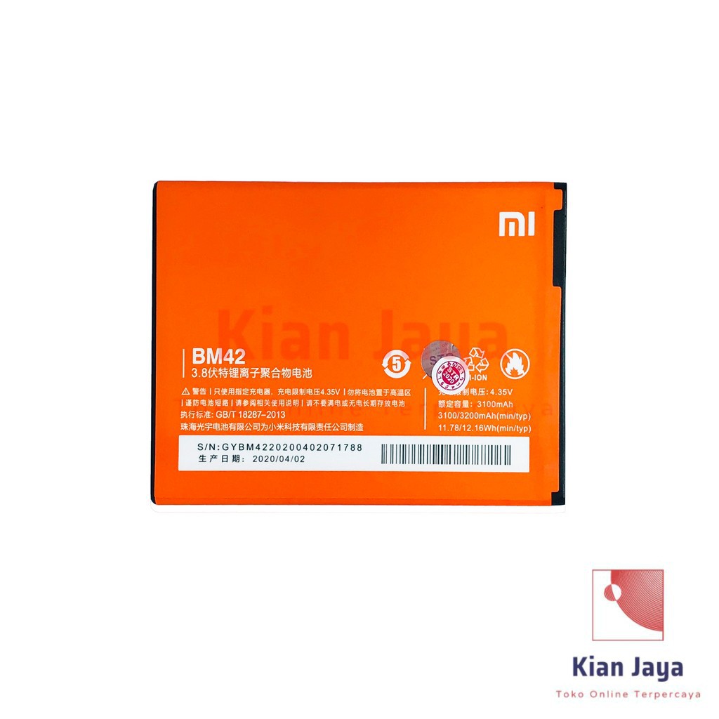 Baterai Xiaomi Redmi Note BM42 Original OEM Batre Batrai Battery HP BM 42 Ori