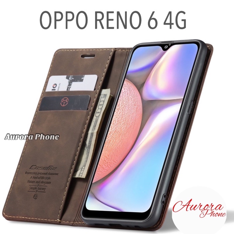 Oppo Reno 6 4G Caseme Original Case Dompet Flip Case Oppo Reno 6 4G / Caseme Reno6 4G / Case Reno 6 