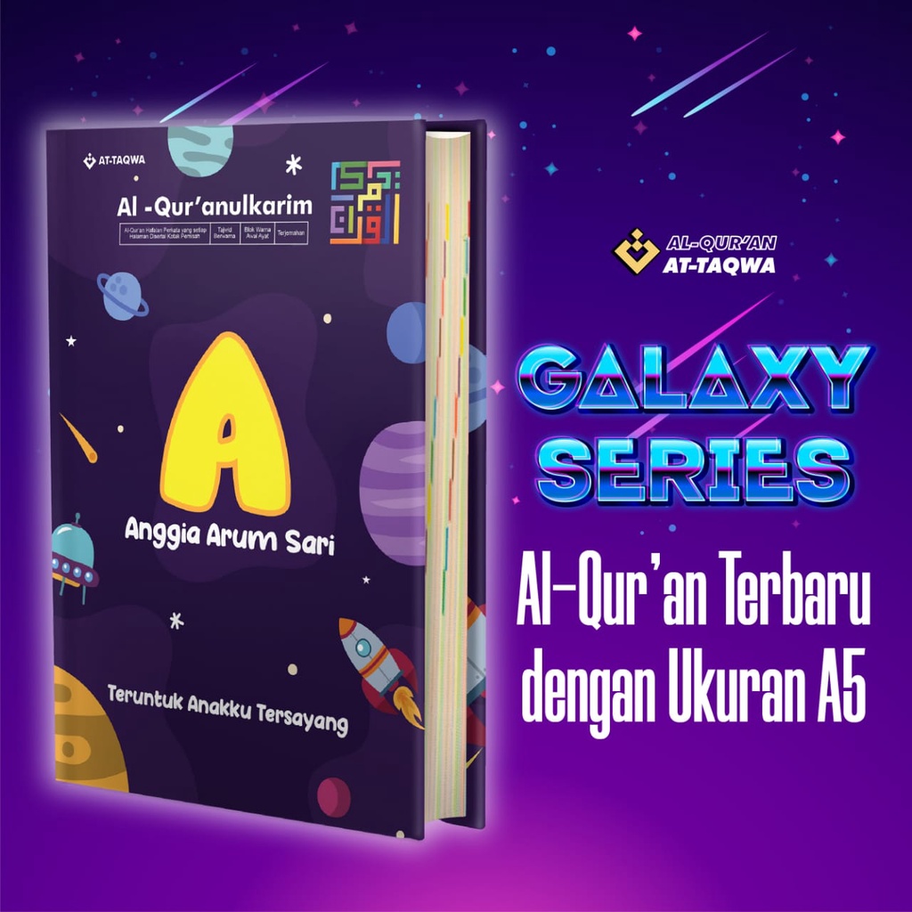 

Al Quran Attaqwa Custom Nama Kid Galaxy Alquran Hafalan Perkata Personal Kids A5 dan Bonus