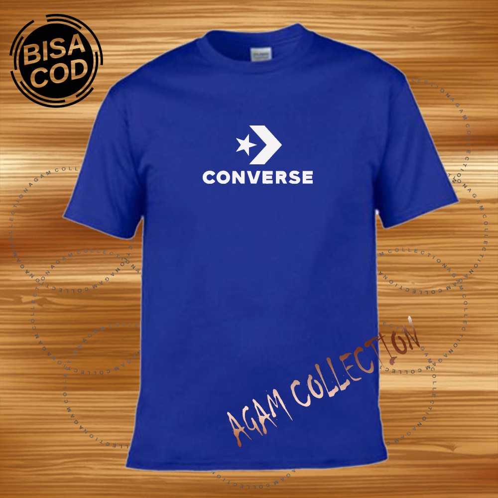 Agam Collection Baju Kaos Distro Converce 001  Text Putih Lengan Pendek  Premium Quality