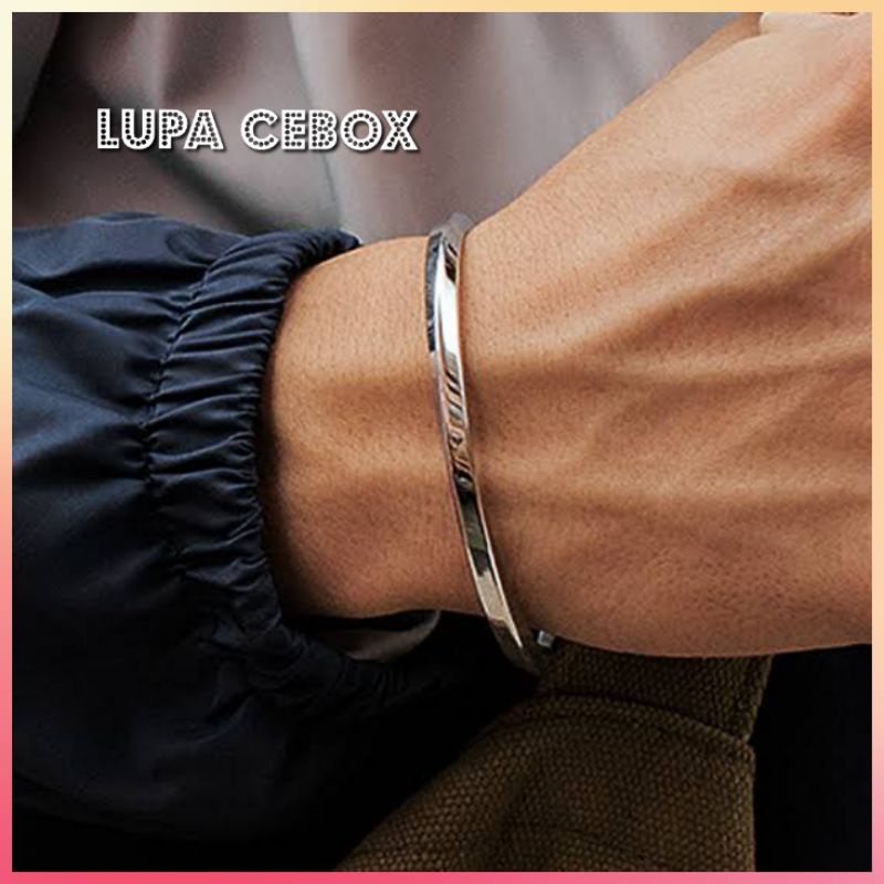 Gelang Titanium Gelang Pria  Ring Polos Tebal