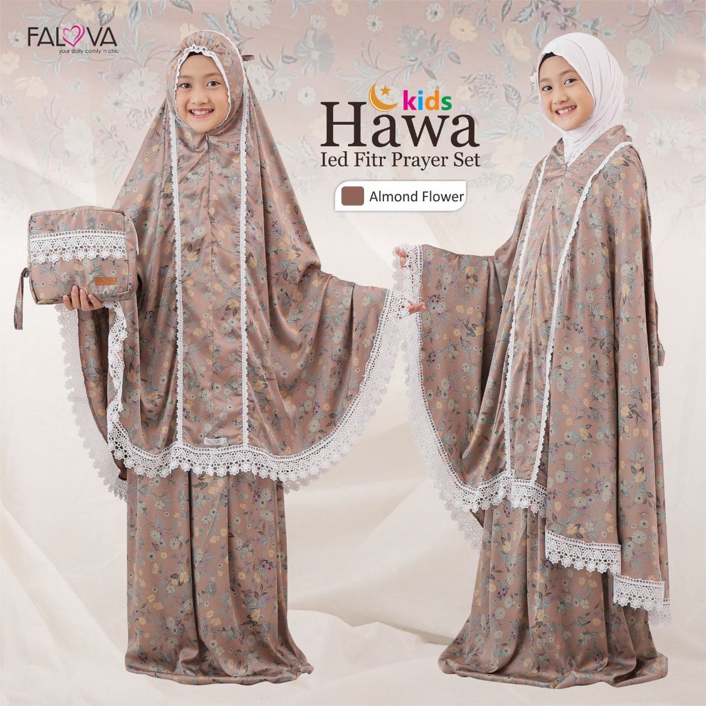 Mukena Lebaran Anak Premium Hawa / Mukena Motif / Mukena adem / Mukena 2in1 / Mukena Anak Original F