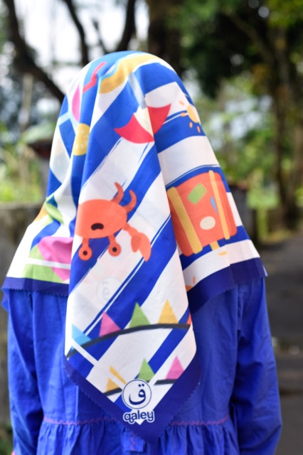 VOAL PRINTING ANAK MOTIF SUMMER / HIJAB ANAK LUCU / JILBAB ANAK KARAKTER LUCU