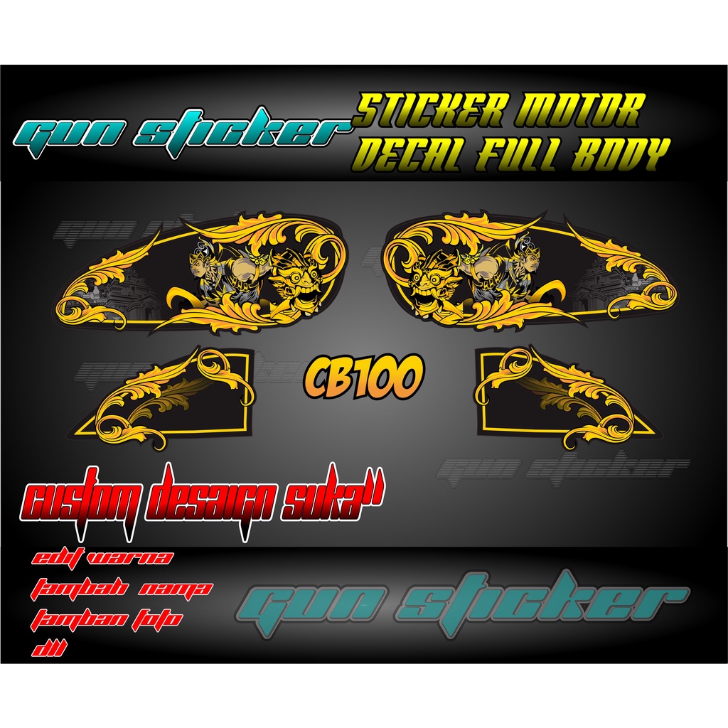 striping variasi cb 100 wayang arjuna lis cb stiker cb 100