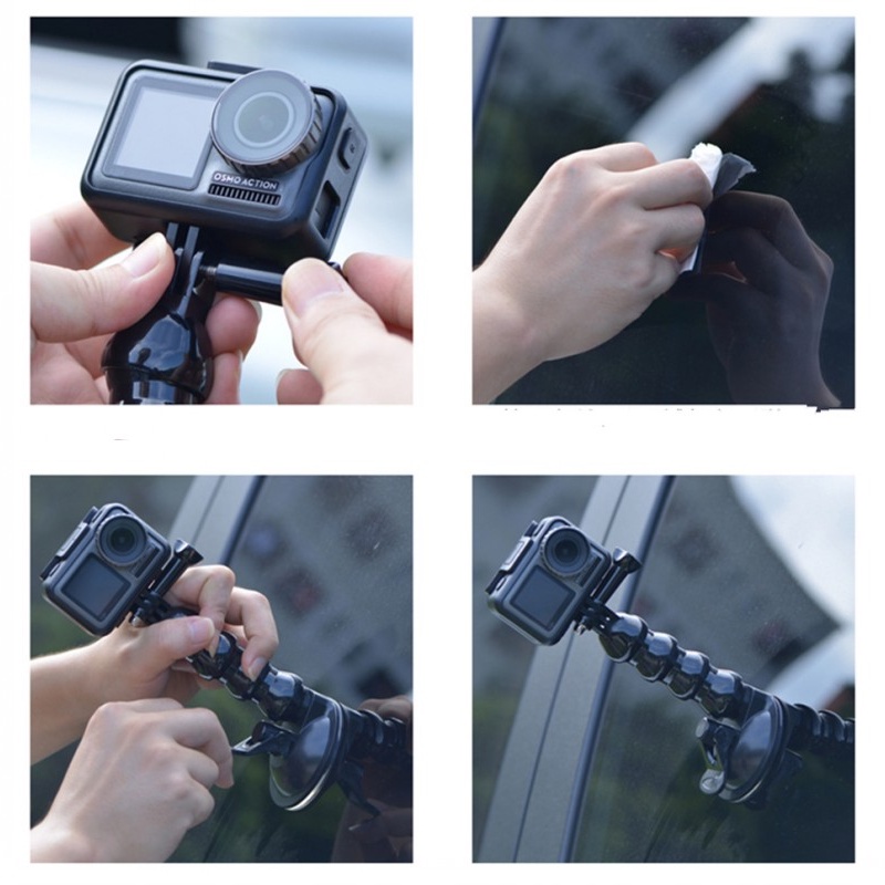 [Universal Car Mobile Phone Gopro Camera Holder] [ Multifunction Windshield Dashboard Gooseneck Mount Adjustable Snake Shape Flexible Suction Cup Mount] [Car driving recorder bracket]