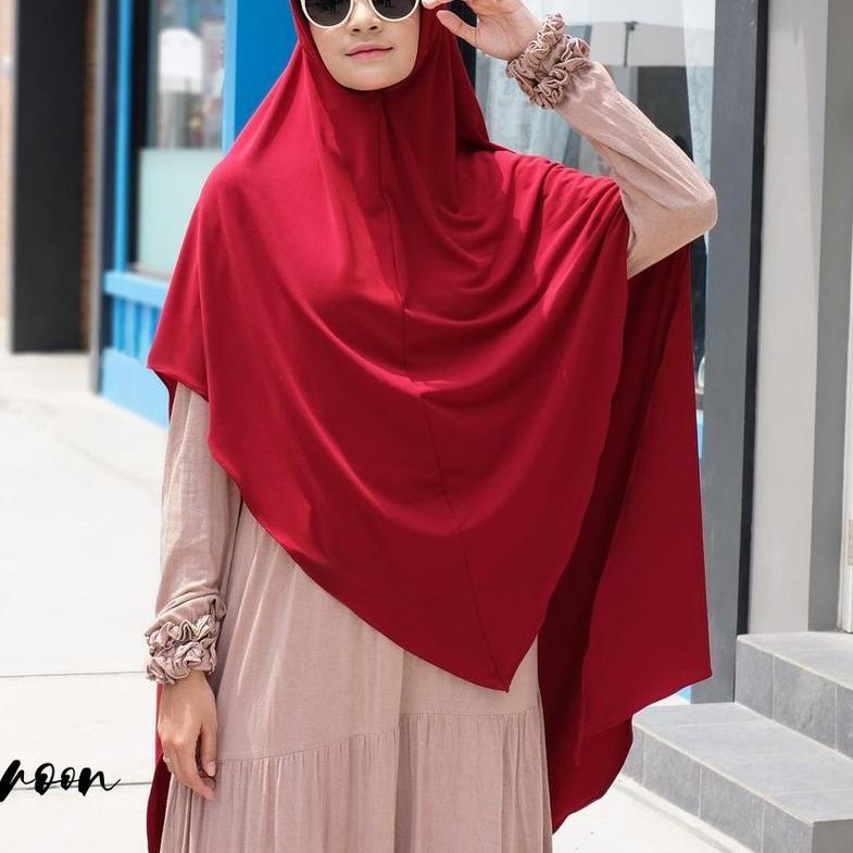 ✼ Khimar Hijab Jilbab Syari Jumbo Milea Kerudung Instan Jersey Premium Ped Antem Lebaran 2021 Murah 