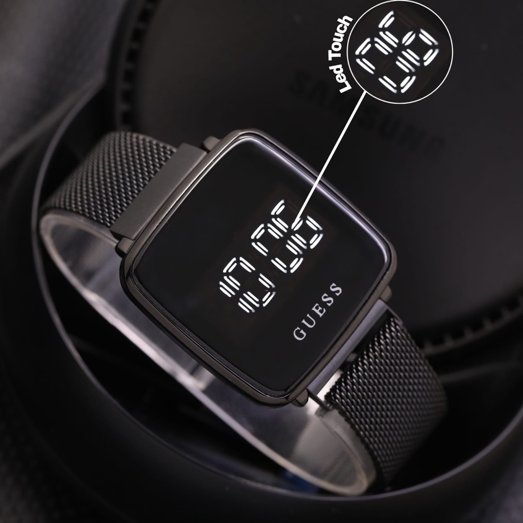( COD ) Jam Tangan Wanita / Jam Guess Kotak Digital Magnet Free Baterai Box